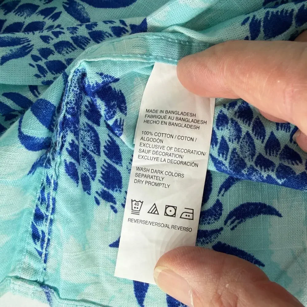 IZOD Men's 2XL Dockside Chambray Pineapple Short Sleeve Button Down Shirt NWT - Picture 16 of 16
